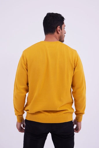 V-neck Basic Sweater- Yellow